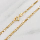 Cadena Figaro 3.75g / 65cm / 1.2mm Oro Amarillo 18K
