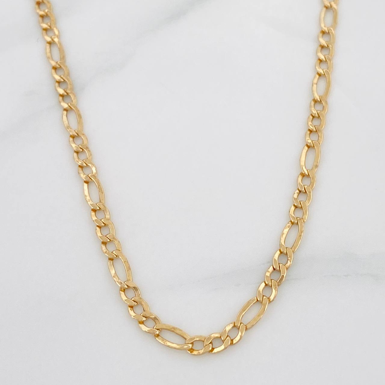Cadena Figaro 3.75g / 65cm / 1.2mm Oro Amarillo 18K