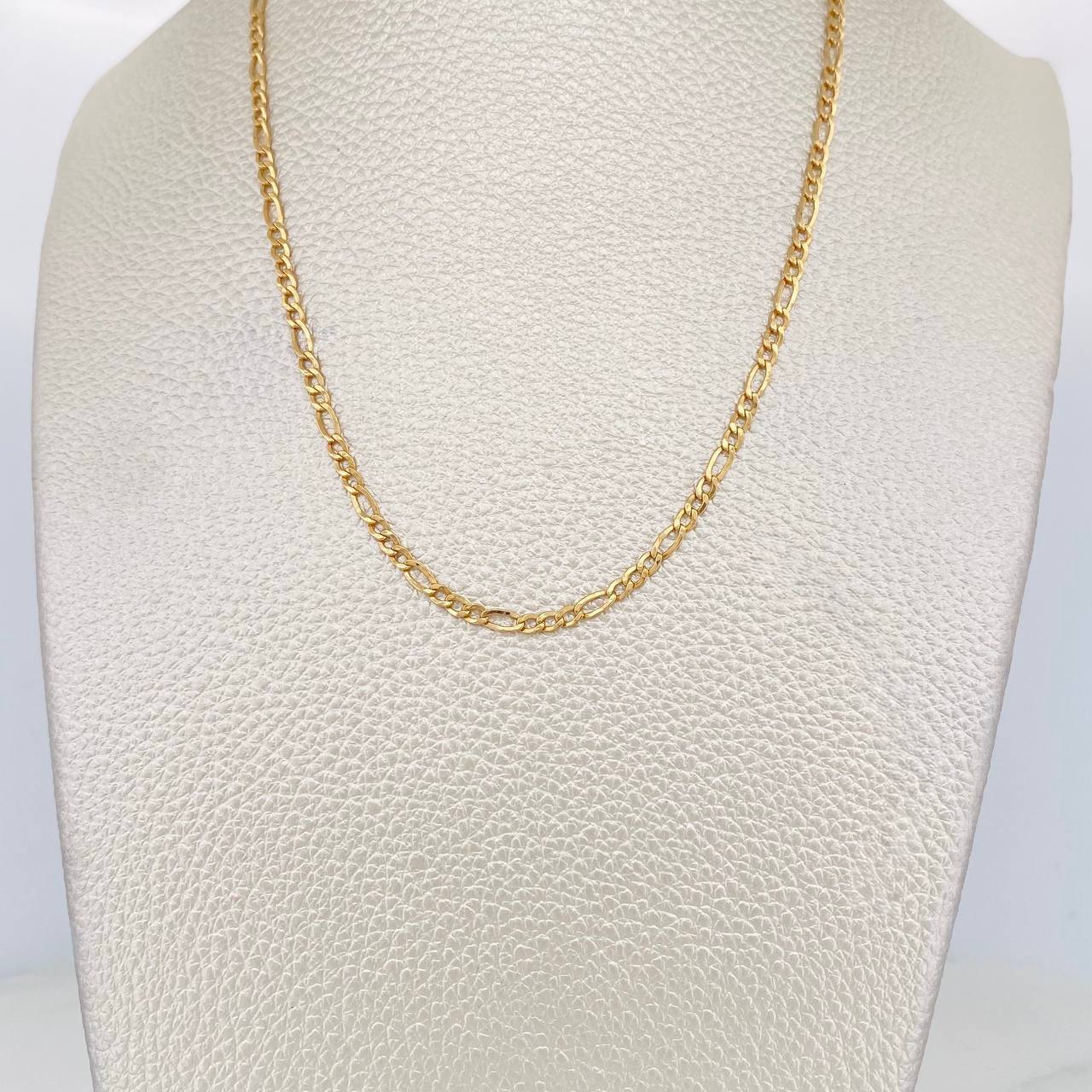 Cadena Figaro 3.75g / 65cm / 1.2mm Oro Amarillo 18K