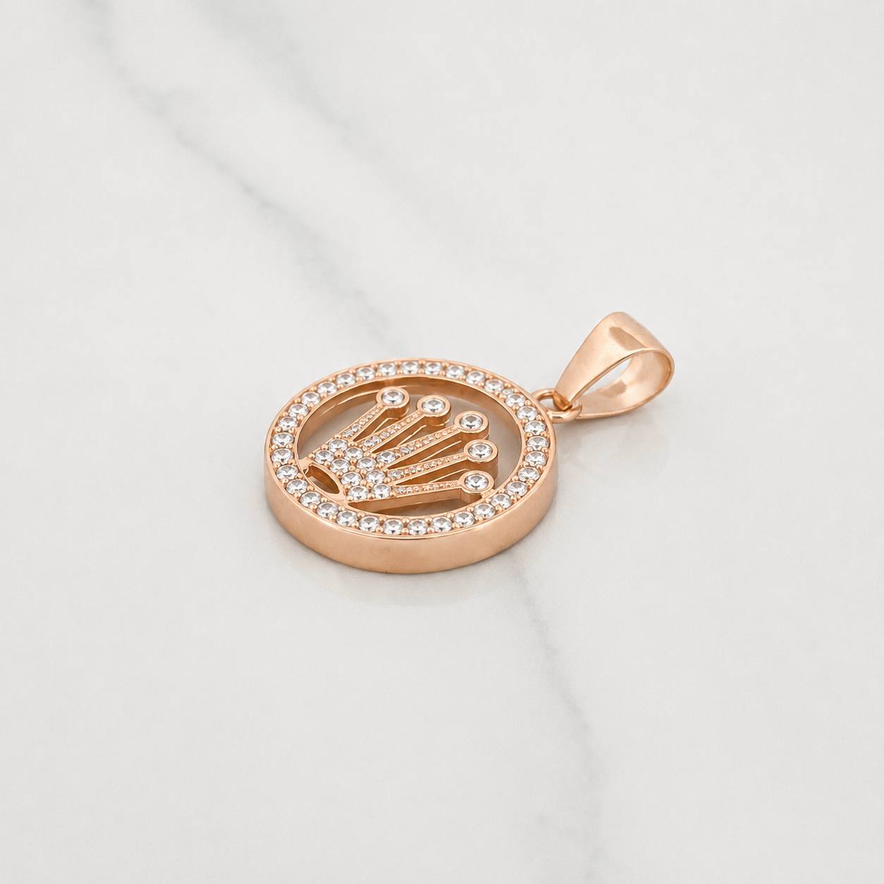 Herraje Corona 5.3g / 3cm Oro Rosa 18K