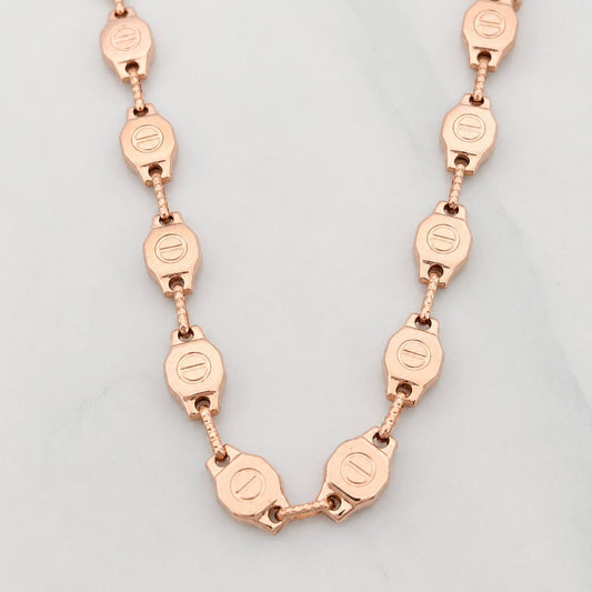 Cadena Rustica Tornillo 15.3g / 60cm / 5.75mm Oro Rosa 18K