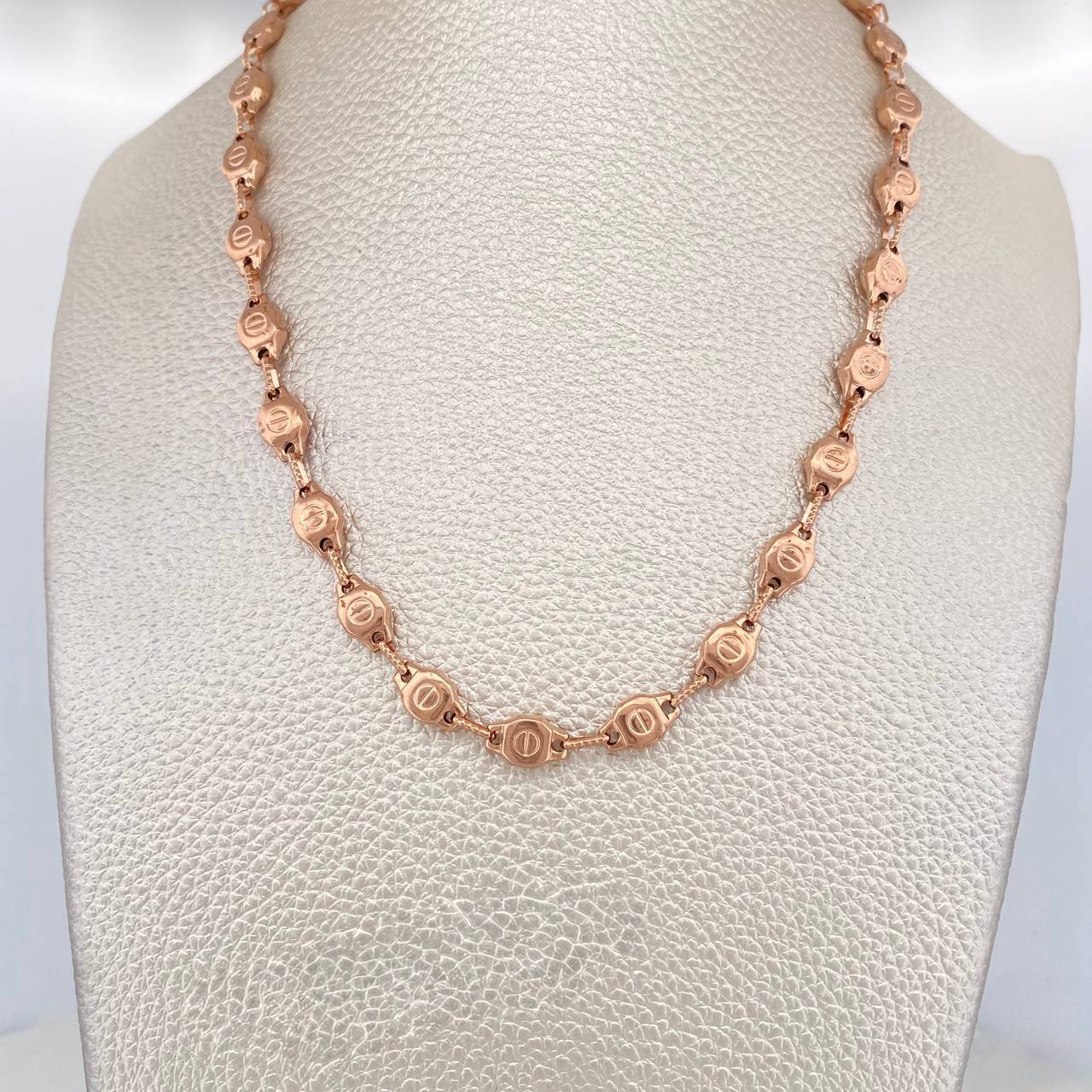 Cadena Rustica Tornillo 15.3g / 60cm / 5.75mm Oro Rosa 18K