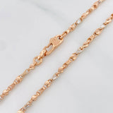 Cadena Rustica Espiga Articulada 12.7g / 55cm / 2.5mm Dos Oros Blanco Rosa 18K