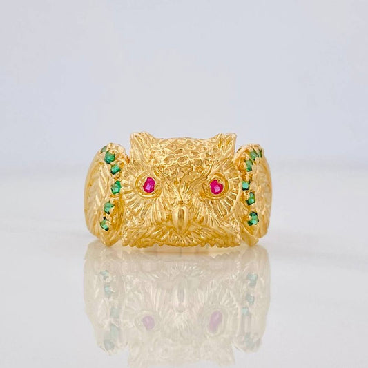 Anillo Buho 6.1g / T10 Oro Amarillo 18K