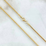 Cadena Veneciana Cubica 5.35gr / 50cm / 1.8mm Oro Amarillo +3 18K