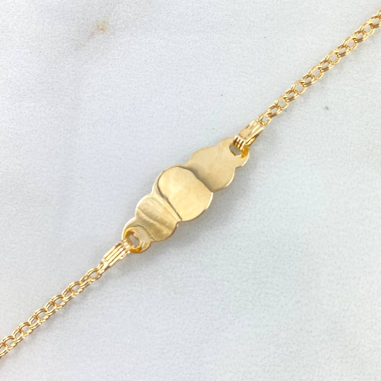 Pulso Bebé Aro Seguido 1.35gr / 12cm-15cm / 1.8mm Nube Oro Amarillo +3 *