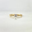 Anillo Solitario Churumbela 1.45gr / T6 1/4 / Circones Blancos Oro Amarillo