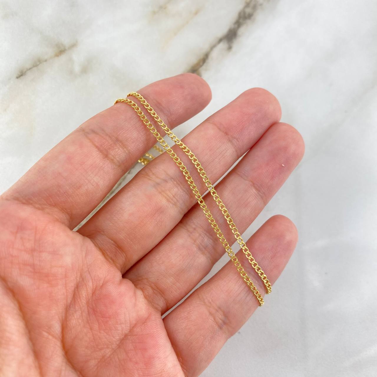 Cadena Cubana 1.35gr / 50cm / 1.5mm Oro Amarillo +1 *