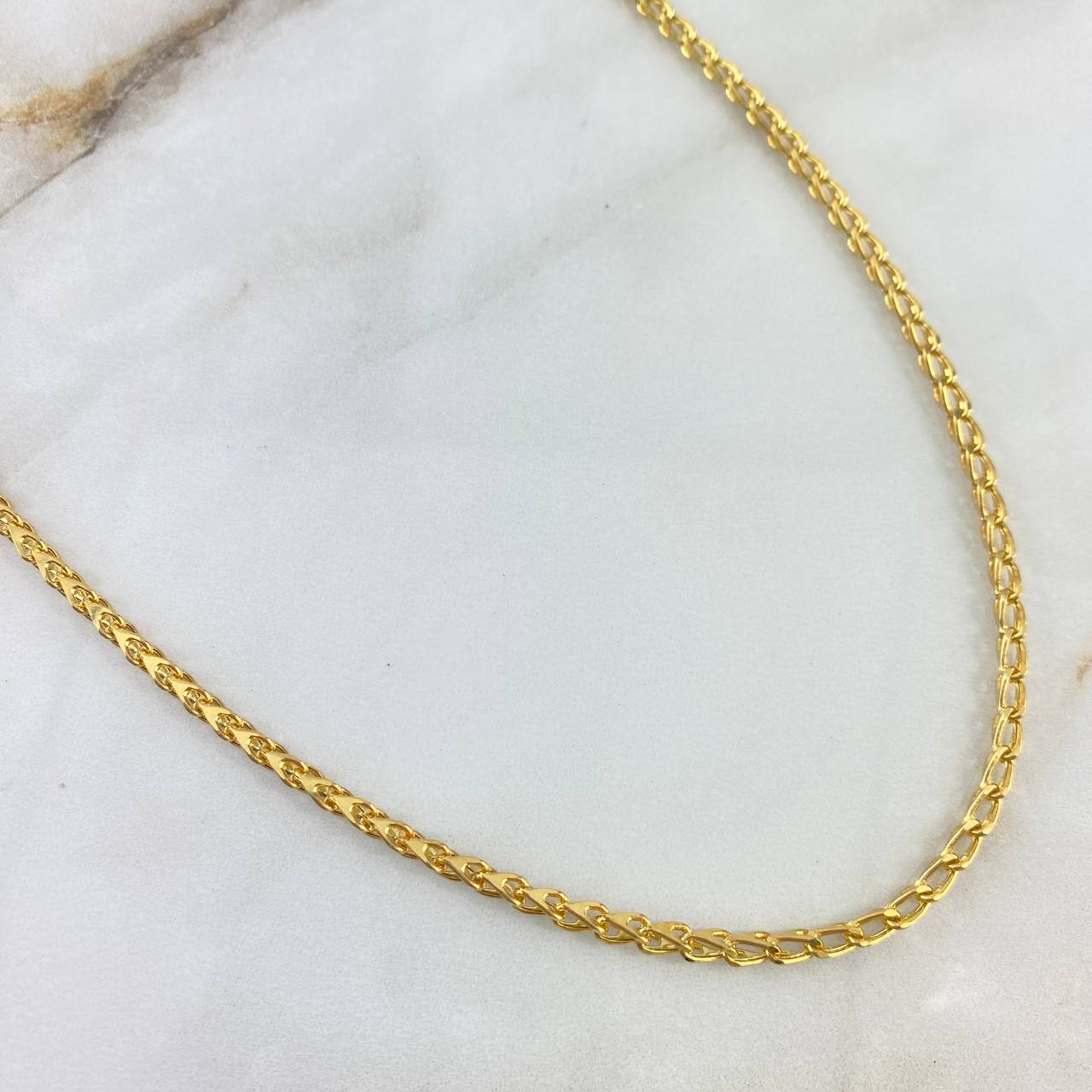 Cadena Espiga 3D 13.6gr / 60cm / 2.8mm Oro Amarillo +3