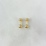 Topos Bola 4mm 0.55gr Diamantada Oro Amarillo*