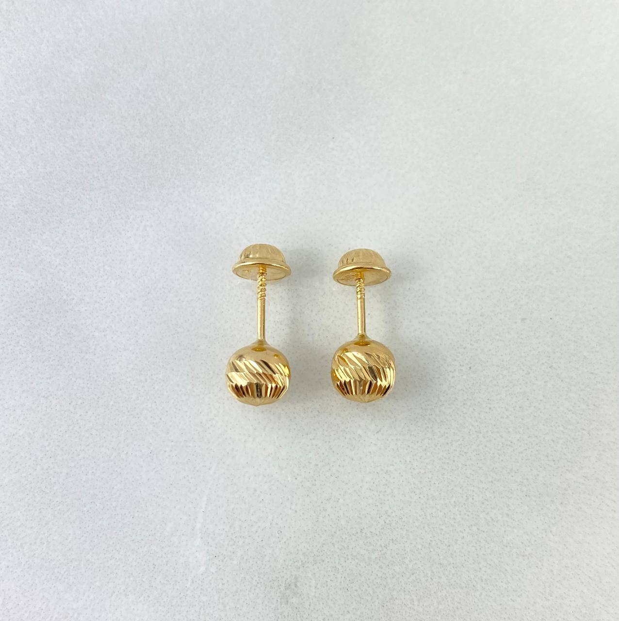 Topos Bola 7mm 0.95gr / Diamantados Oro Amarillo 18K *