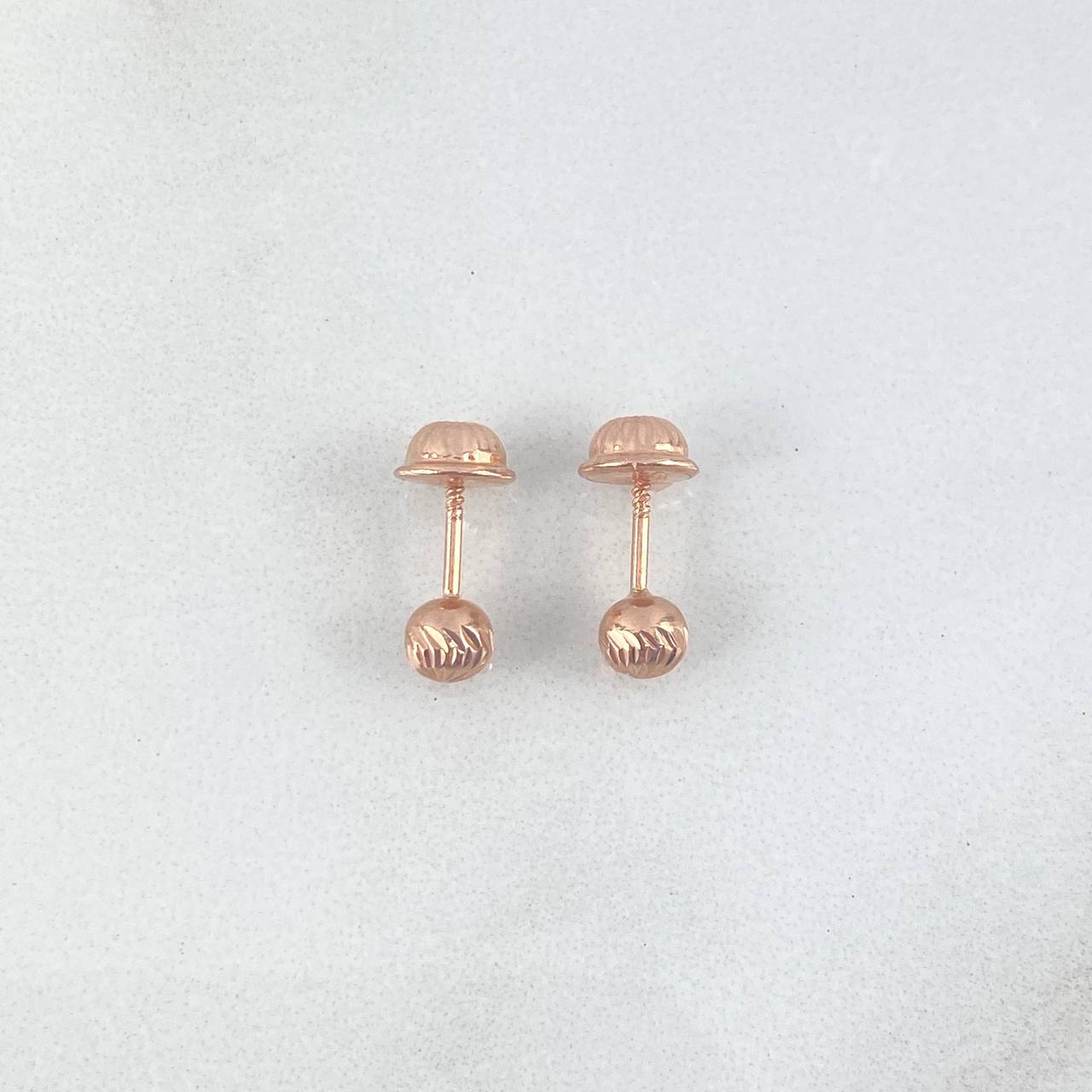 Topos Bola 4mm 0.55gr Diamantada Oro Rosa