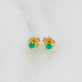 Topos Cuatro Garras Esmeralda 30pts 0.9g / 2mm Oro Amarillo 18K