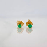Topos Cuatro Garras Esmeralda 30pts 0.9g / 2mm Oro Amarillo 18K