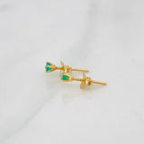 Topos Cuatro Garras Esmeralda 12pts 0.75g / 2mm Oro Amarillo 18K