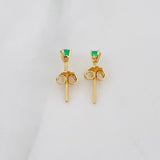 Topos Cuatro Garras Esmeralda 12pts 0.75g / 2mm Oro Amarillo 18K