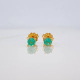Topos Cuatro Garras Esmeralda 25pts 0.85g / 1.7mm Oro Amarillo 18K