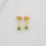 Topos Cuatro Garras Esmeralda 25pts 0.85g / 1.7mm Oro Amarillo 18K