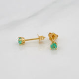 Topos Cuatro Garras Esmeralda 25pts 0.85g / 1.7mm Oro Amarillo 18K