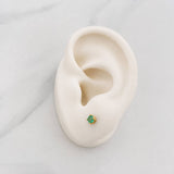 Topos Cuatro Garras Esmeralda 25pts 0.85g / 1.7mm Oro Amarillo 18K