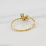 Anillo Corazon Esmeraldas 26pts 1.15g / T6 1/2 Oro Amarillo 18K