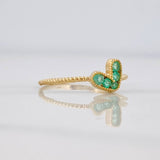 Anillo Corazon Esmeraldas 26pts 1.15g / T6 1/2 Oro Amarillo 18K