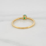 Anillo Bisel Esmeralda 20pts Diamantes 0.5pts 1.55g / T6 3/4 Oro Amarillo 18K