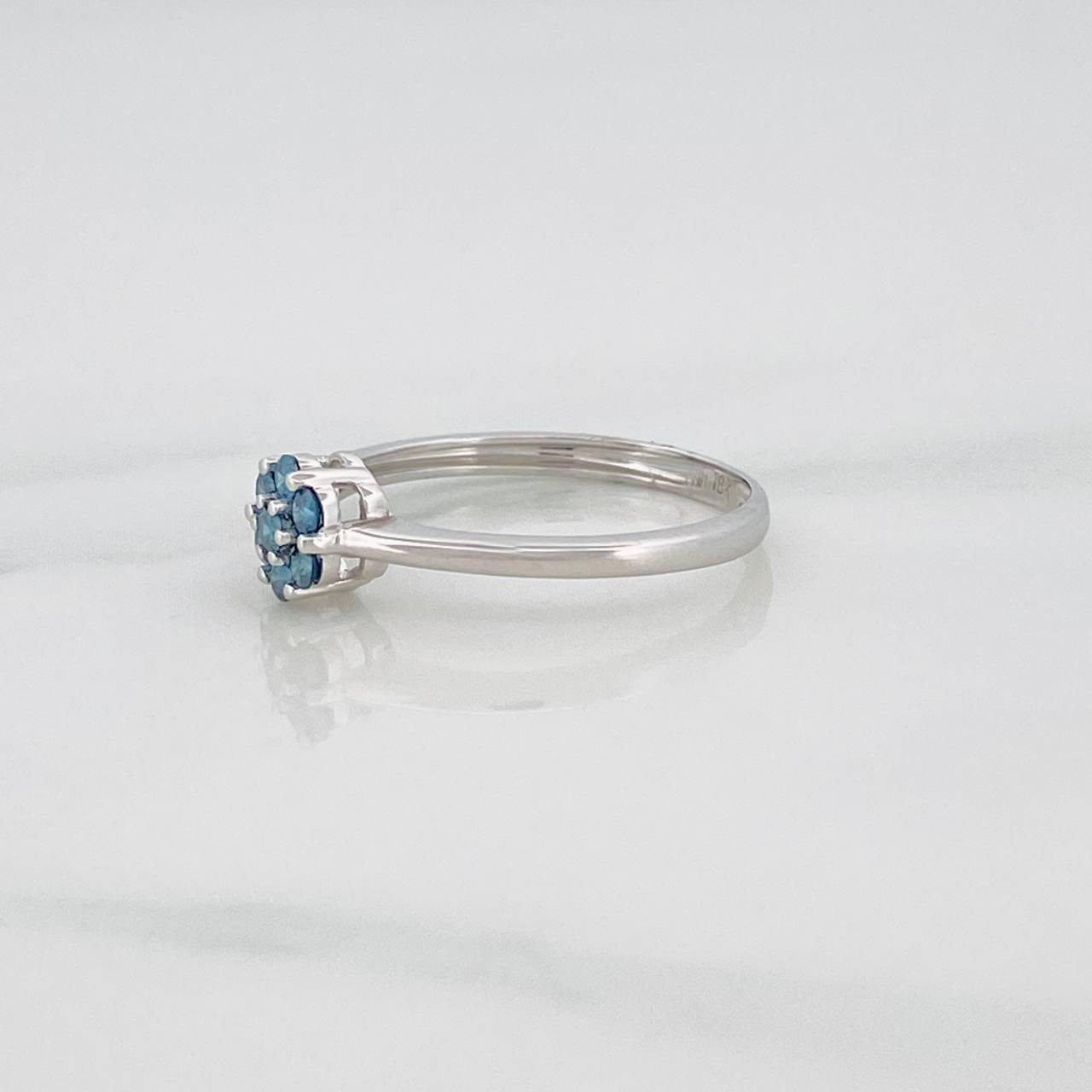 Anillo Flor Diamantes 17pts Diamantes 17pts 1.8g / T6 Oro Blanco 18K