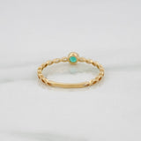 Anillo Bisel Esmeralda 11pts 0.95g / T6 3/4 Oro Amarillo 18K