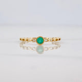 Anillo Bisel Esmeralda 11pts 0.95g / T6 3/4 Oro Amarillo 18K