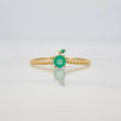 Anillo Manzana Esmeraldas 29pts 0.9g / T6 1/2 Oro Amarillo 18K