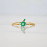 Anillo Manzana Esmeraldas 29pts 0.9g / T6 1/2 Oro Amarillo 18K