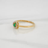 Anillo Corazon Esmeraldas 0.6pts Diamantes 0.7pts 2.1g / T6 3/4 Oro Amarillo 18K