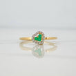 Anillo Corazon Esmeraldas 0.6pts Diamantes 0.7pts 2.1g / T6 3/4 Oro Amarillo 18K