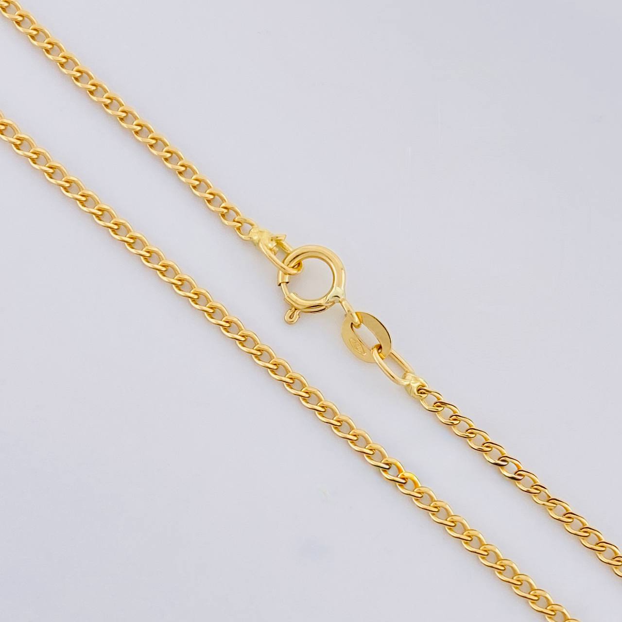 Cadena Mini Cubana 1.3g / 50cm / 1.5mm Oro Amarillo 18K