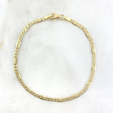 Pulso Figaro Plano 1.6gr / 19cm / Diamantado Oro Amarillo +1 ©