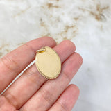 Dije Placa Ovalada 2.6gr / 2.6cm-3.1cm / Bordes Diamantados Oro Amarillo