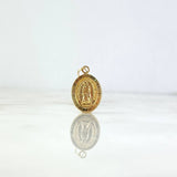Dije Virgen de Guadalupe 1.05gr / 2.5cm / Tambor Rayado Ovalado Oro Amarillo ©