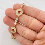 Pulso Halo Corazón 13.4g / 17.7cm / 4mm Oro Amarillo 18K
