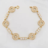 Pulso Halo Corazón 13.4g / 17.7cm / 4mm Oro Amarillo 18K