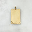 Dije Placa Rectangular 2.9gr / 2.8cm-3.4cm / Rayas Esquineras Oro Amarillo