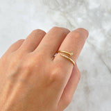 Anillo Clavo 1.85gr / T7 3/4 / Circones Blancos Oro Amarillo