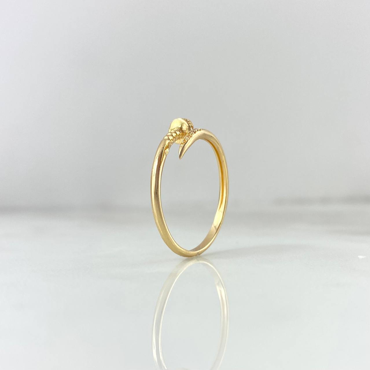 Anillo Clavo 1.85gr / T7 3/4 / Circones Blancos Oro Amarillo