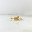 Anillo Clavo 1.85gr / T7 3/4 / Circones Blancos Oro Amarillo