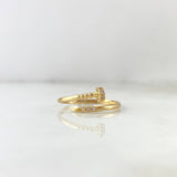 Anillo Clavo 1.85gr / T7 3/4 / Circones Blancos Oro Amarillo