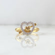 Anillo Corazon Flechado 2.75gr / T8 1/2 / Circones Blancos Dos Oros Amarillo Blanco