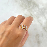 Anillo Corazon Flechado 2.75gr / T8 1/2 / Circones Blancos Dos Oros Amarillo Blanco