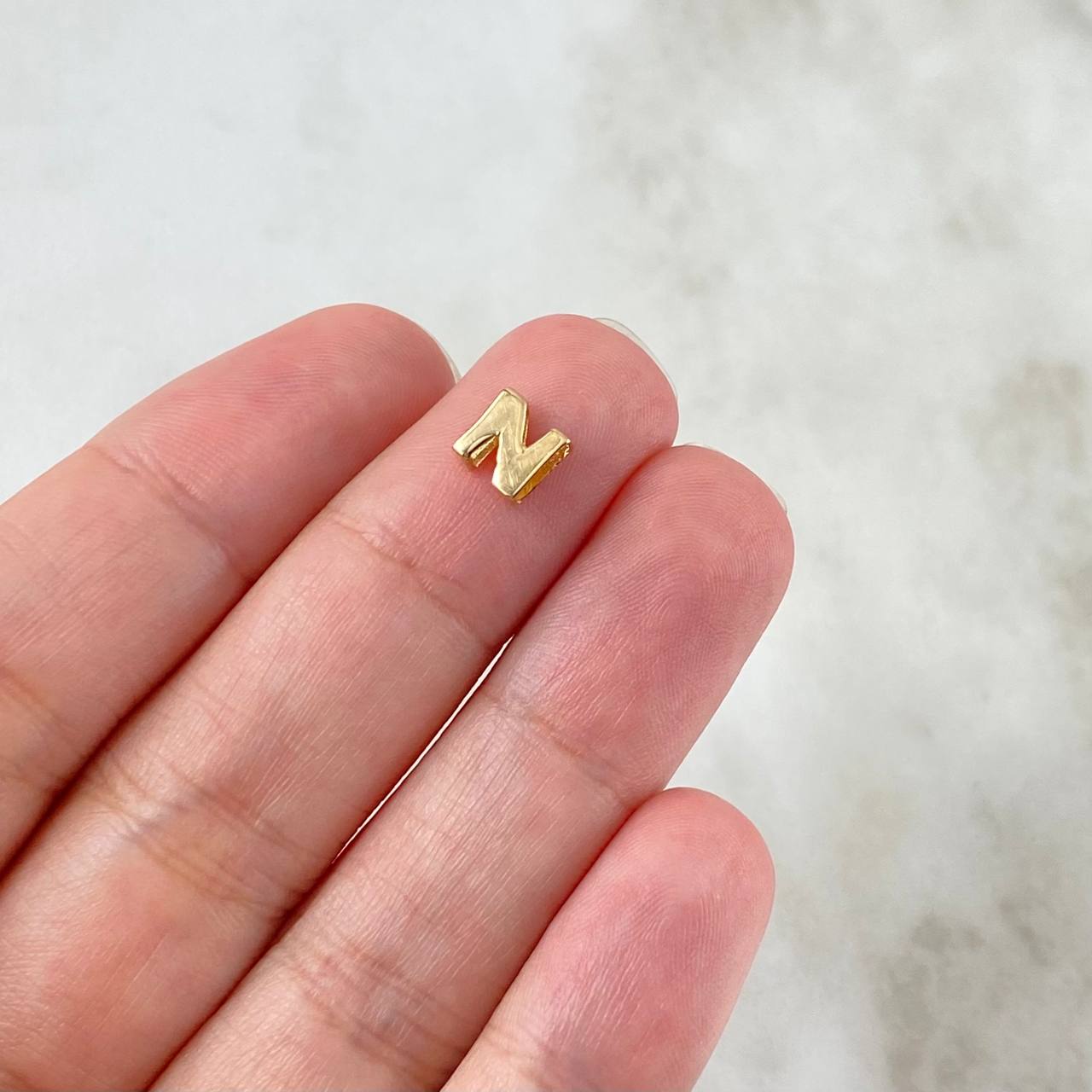 Herraje Letra N 0.35gr / 6mm / Tambor Oro Amarillo