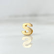 Herraje Letra S 0.3gr / 6mm/ Tambor Oro Amarillo 18K ©