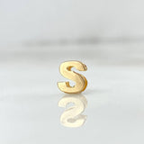 Herraje Letra S 0.3gr / 6mm/ Tambor Oro Amarillo 18K ©